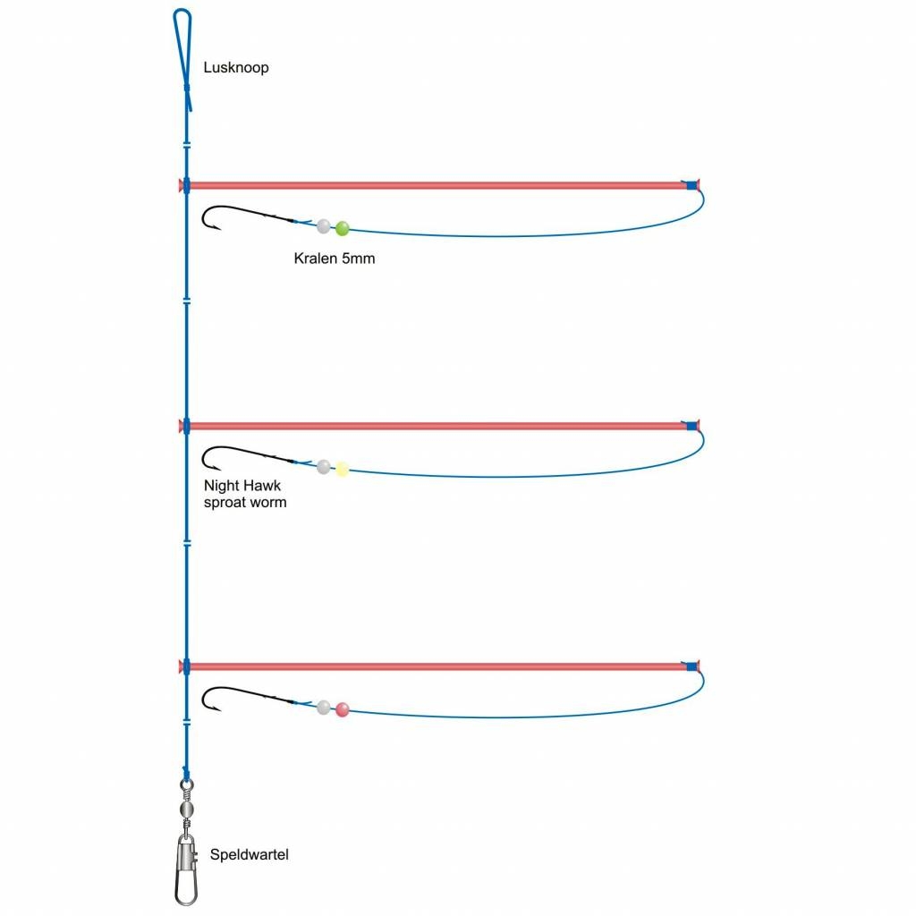 Platvis Onderlijn 3x  Bezemafhouder